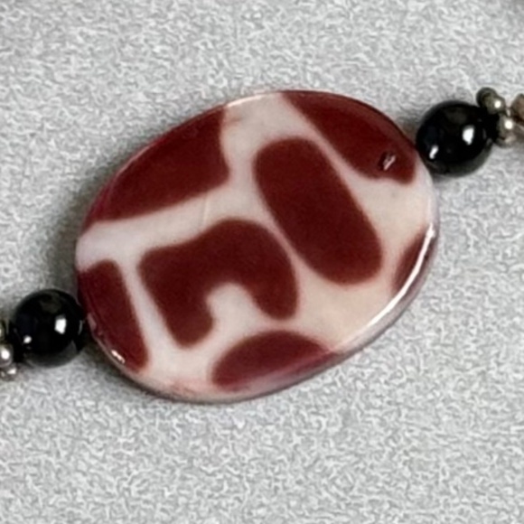 HANDMADE ARTISAN DONNA DRESSLER Signed Necklace Mother of Pearl 925 Toggle 21" - Picture 3 of 9